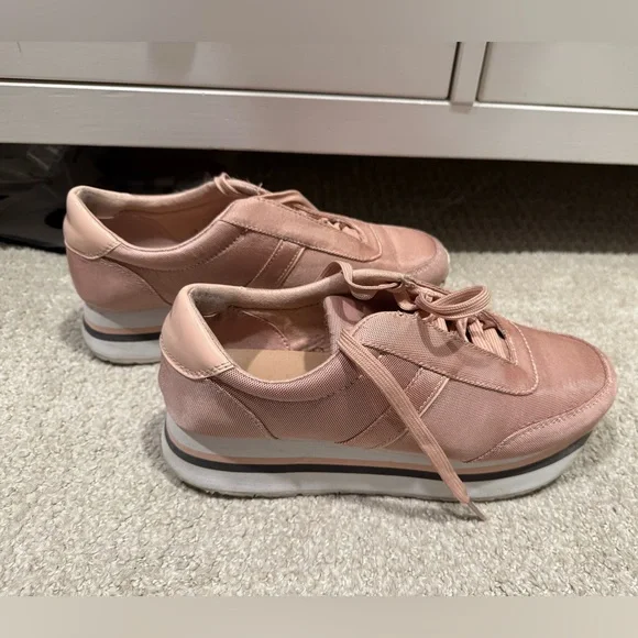 Stradivarius Blush Pink Platform Sneakers - Picture 2 of 5